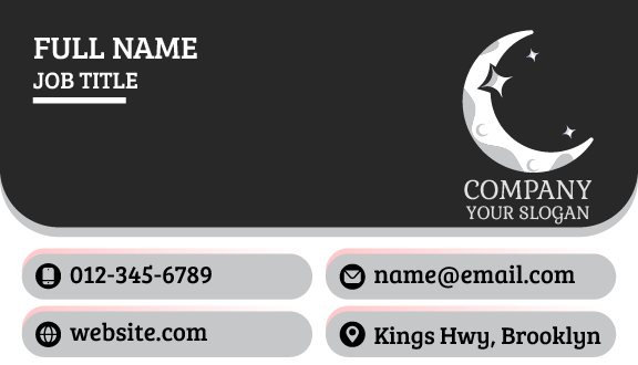 Unique Moon Design Business Card