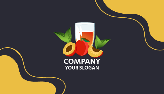 Unique Red Peach Juice Business Card