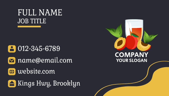 Unique Red Peach Juice Business Card
