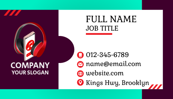 Upbeat Playlist DJ Business Card