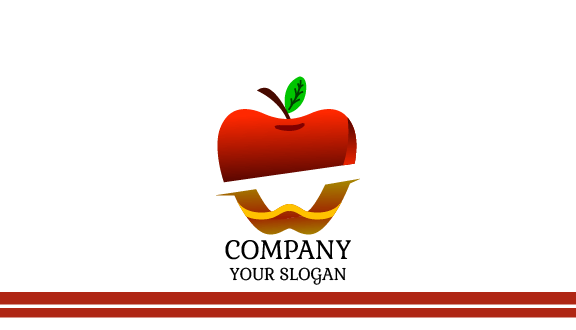 Vibrant Red Apple Business Card