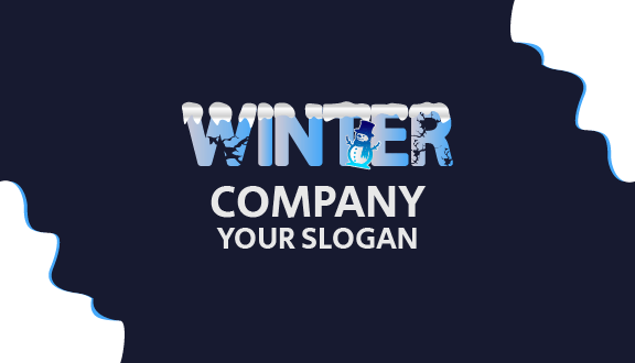 Vibrant Winter Letter Business Card