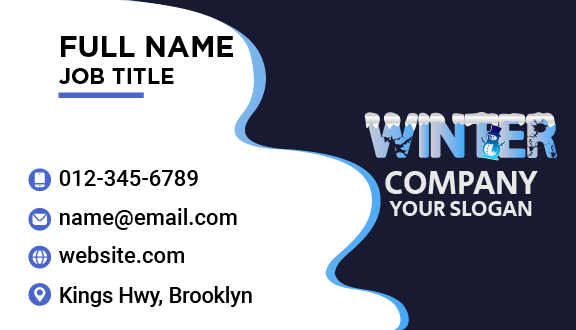 Vibrant Winter Letter Business Card