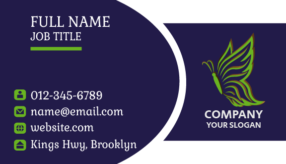 Vivid Butterfly Silhouette Business Card