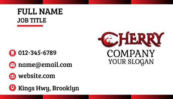 Vivid Cherry Typography Business Card
