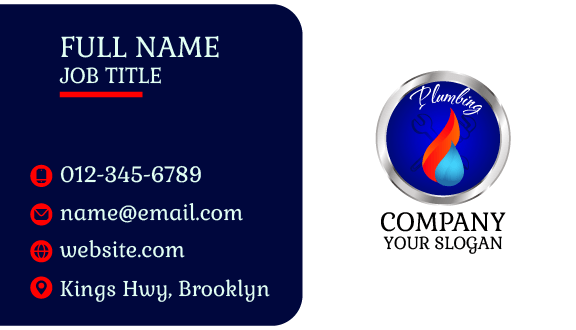 Vivid Fusion Plumber Business Card