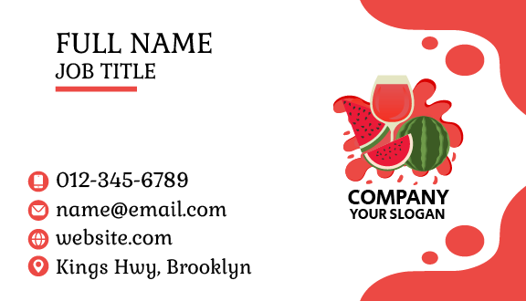 Healthy Green Juice Business Card