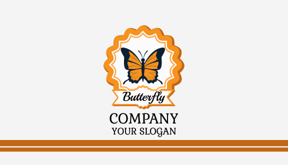 Wavy Enclosure Butterfly Business Card