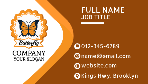 Wavy Enclosure Butterfly Business Card