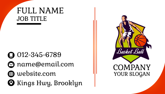 White Basketball Player Business Card