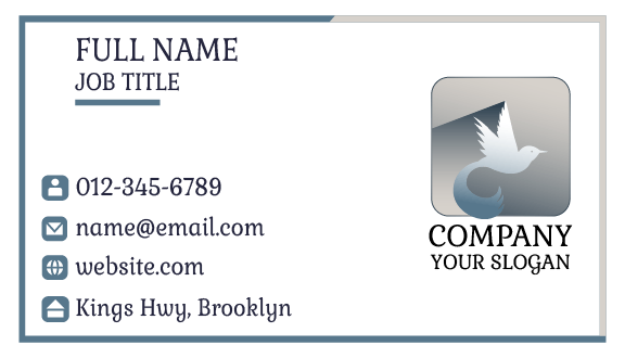 White Bird Silhouette Business Card