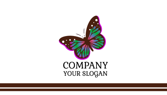 White Dot Butterfly Business Card