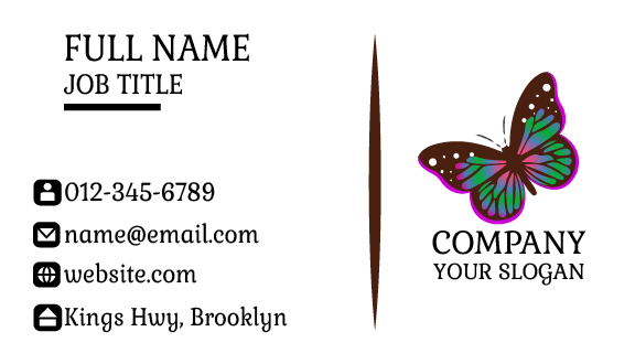 White Dot Butterfly Business Card