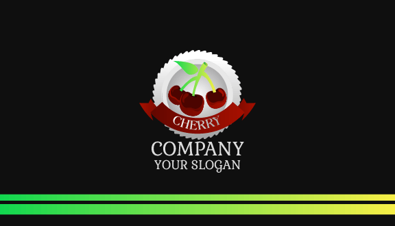 White Frame Cherry Business Card