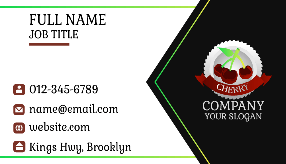 White Frame Cherry Business Card