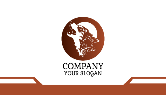 White Howling Wolf Business Card