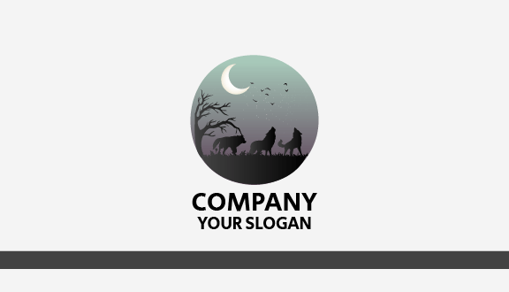 White Moon Wolf Business Card