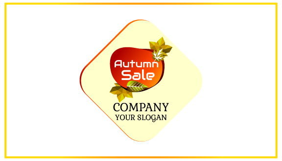 White Typography Autumn Business Card