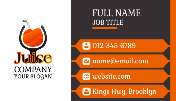 Wine Glass Juice Business Card
