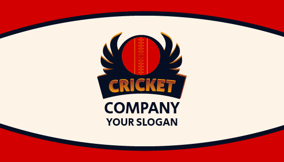 Winged Cricket Ball Business Card