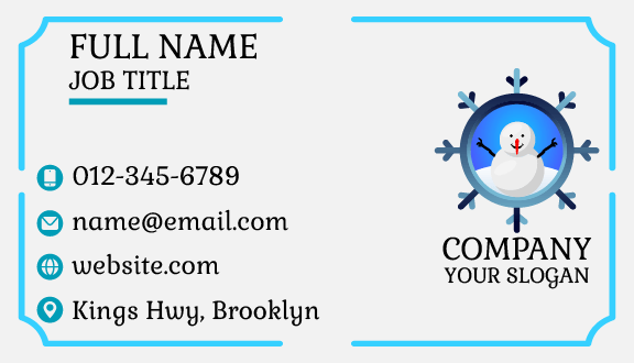 Winter Happy Snowman Business Card