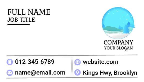 Winter Lake Island Business Card