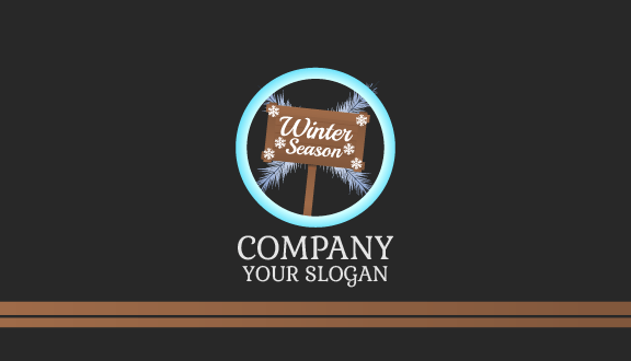 Winter Season Board Business Card