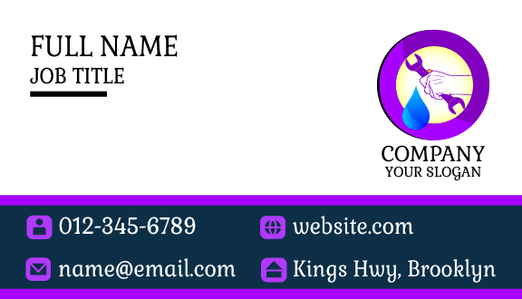 Wrench Grip Plumber Business Card