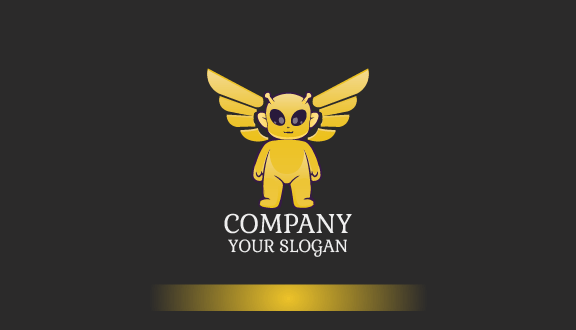 Yellow Alienware Character Business Card