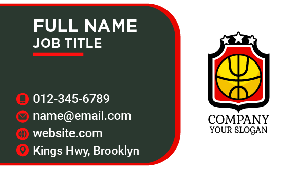 Yellow Basketball Business Card