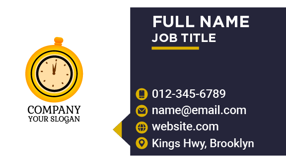 Yellow Clock Business Card