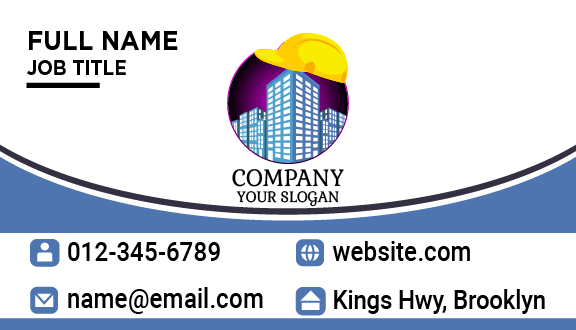 Yellow Construction Cap Business Card
