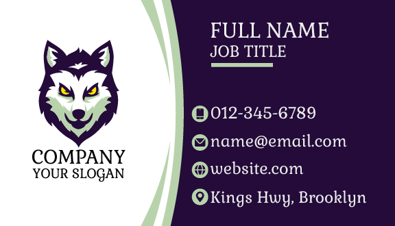 Yellow Eye Wolf Business Card