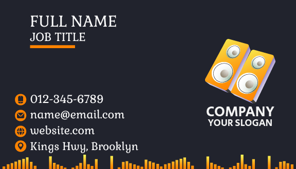 Yellow Loudspeakers DJ Business Card