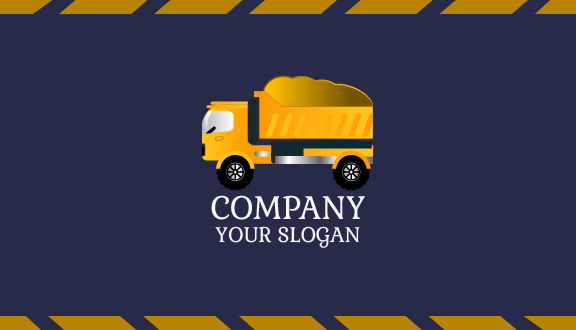 Yellow Material Truck Business Card