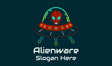 Red Alienware Spaceship Logo