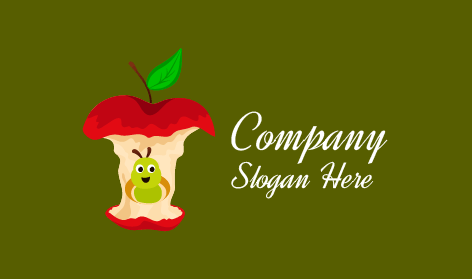Caterpillar Eating Apple Logo