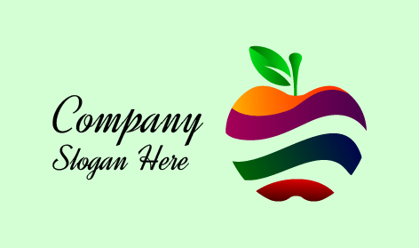 Colorful Striped Apple Logo