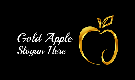 Golden Outline Apple Logo