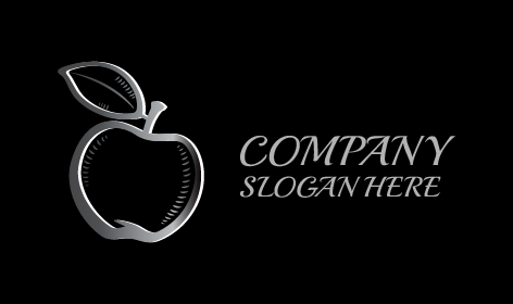 Shiny Silver Apple Logo