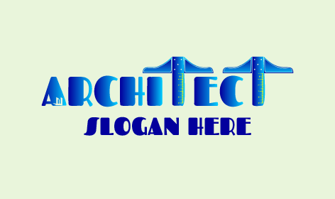 Blue Calligraphy Architect Logo