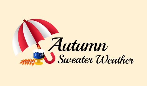 Cool Umbrella Autumn Logo