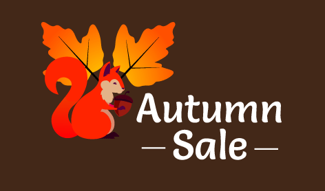 Nut Churning Squirrel Autumn Logo