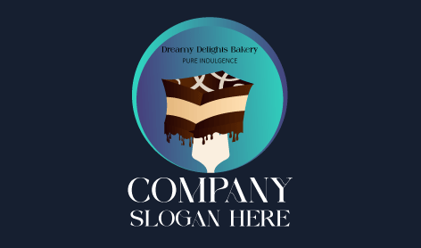 Chocolate Layer Pastry Bakery Logo