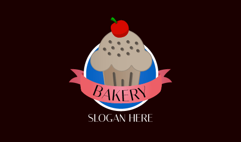 Gray Cupcake Bakery Logo
