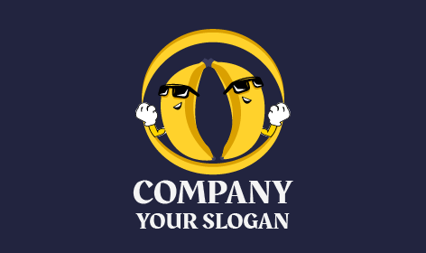 Excited Banana Sunglasses Logo
