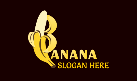 Peeling Alphabet Banana Logo
