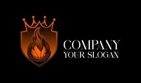 Crowned Shield Basketball Logo