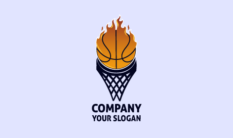 Flaming Brown Basketball Logo