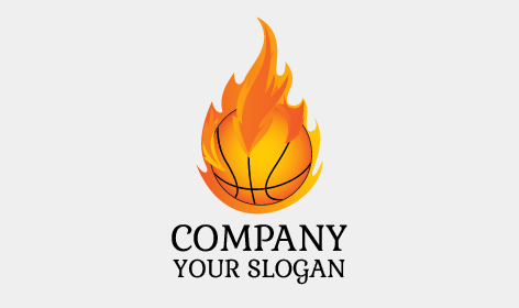 Flamy Passionate Basketball Logo
